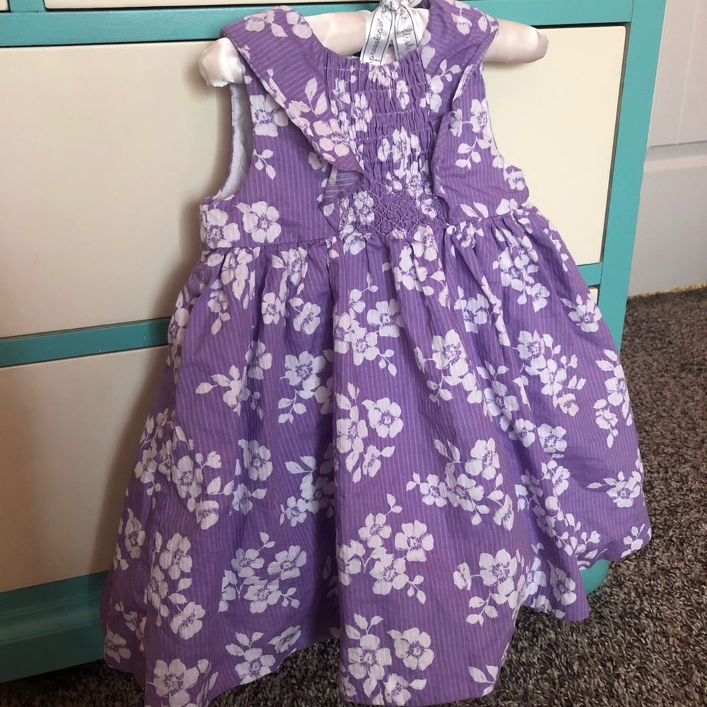 Janie and Jack purple smocked dress 12-18 mo - EUC
